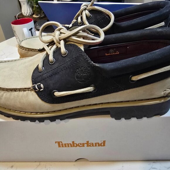 NEW! TIMBERLAND MEN'S AUTHENTIC BOAT SHOE Black and Tan Size 12 TB0A5RH8DH4 - Picture 3 of 11